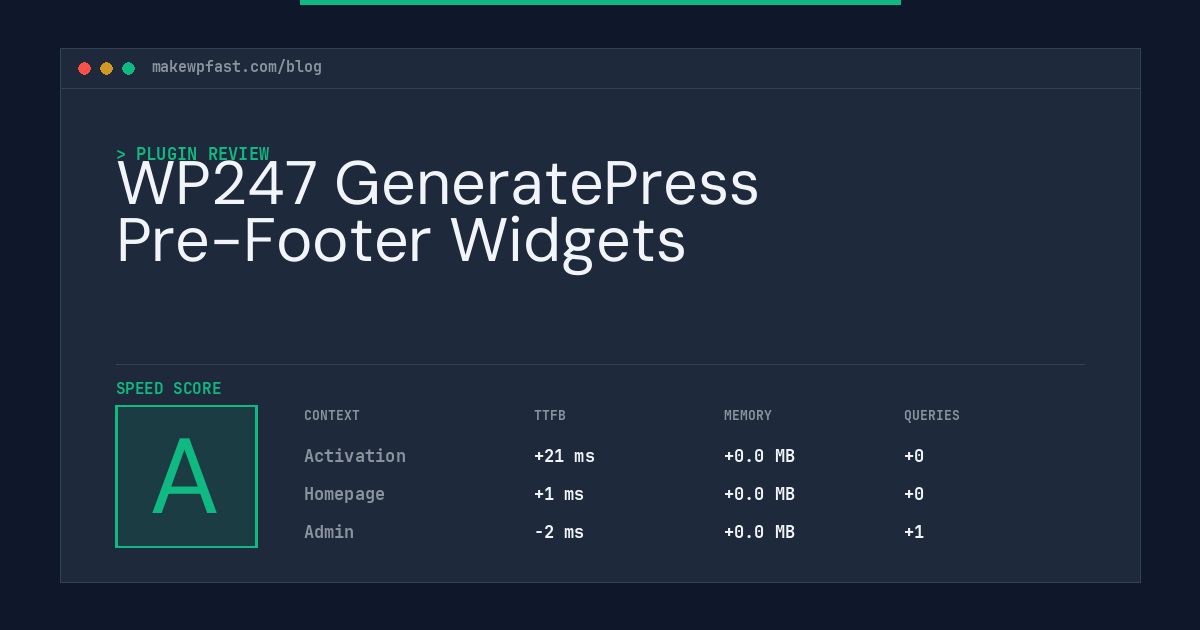WP247 GeneratePress Pre-Footer Widgets - MakeWPFast