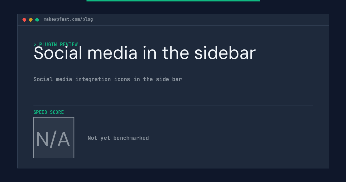 Social media in the sidebar - MakeWPFast