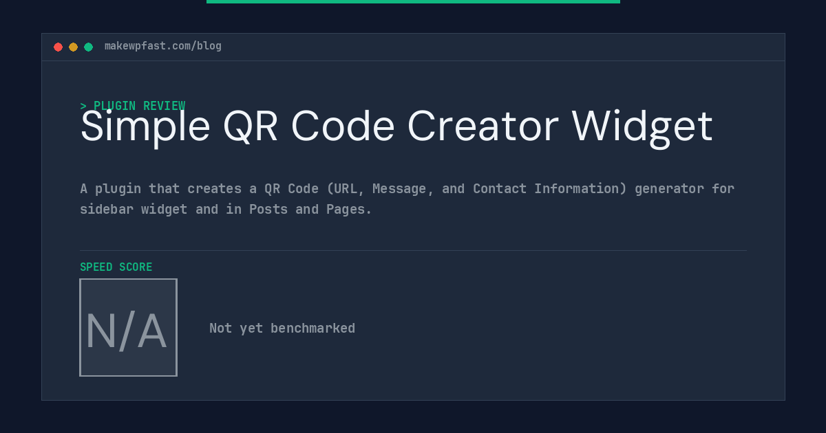 Simple QR Code Creator Widget - MakeWPFast