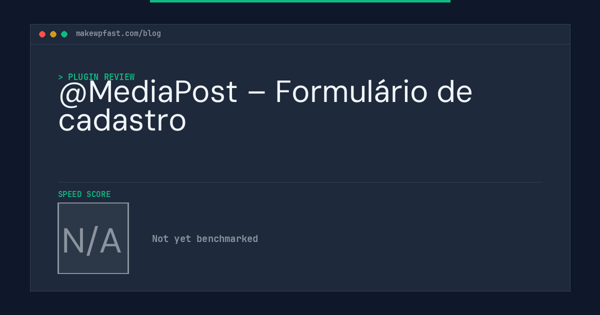 @MediaPost – Formulário de cadastro - MakeWPFast