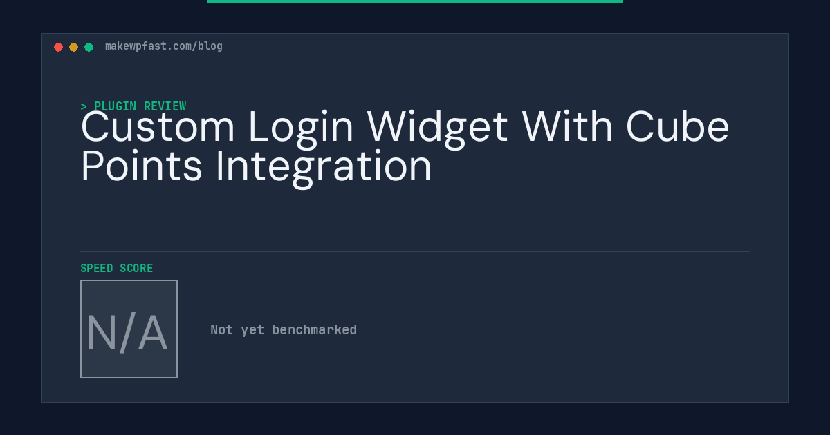 Custom Login Widget With Cube Points Integration - MakeWPFast