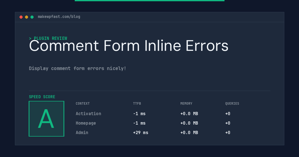 Comment Form Inline Errors - MakeWPFast