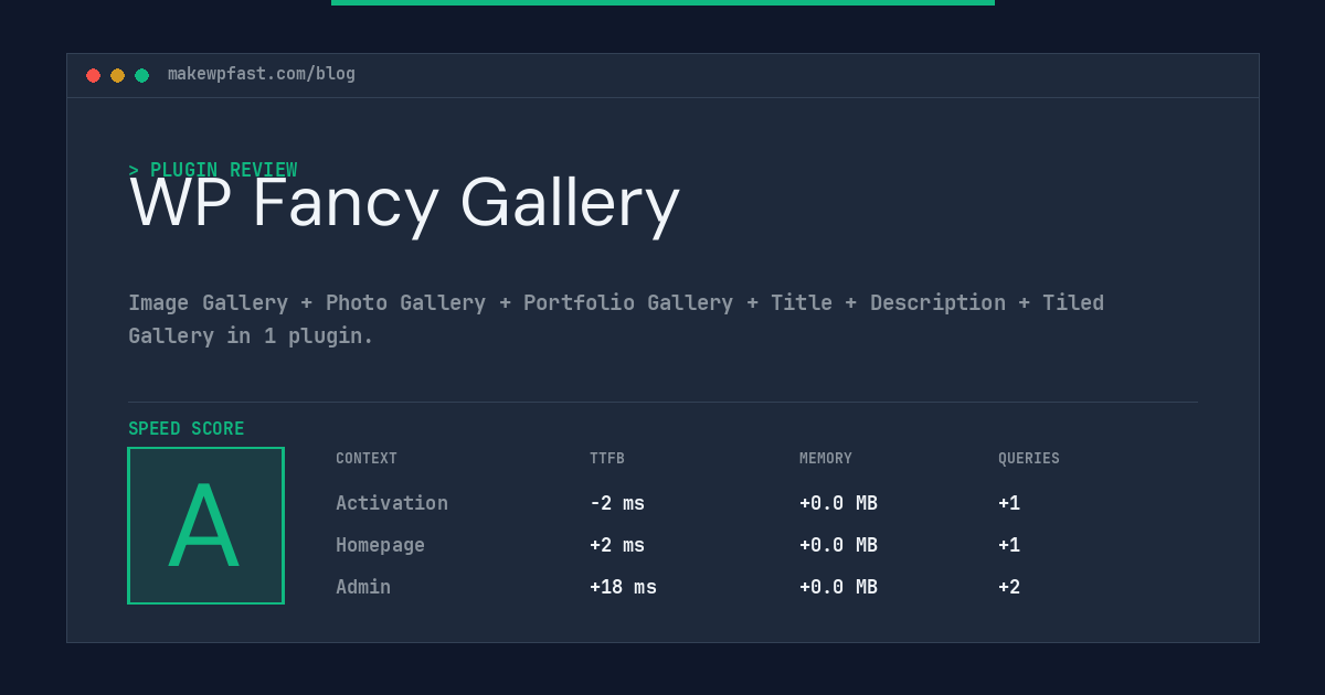 WP Fancy Gallery - MakeWPFast