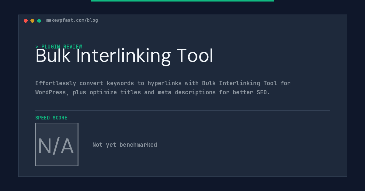 Bulk Interlinking Tool - MakeWPFast
