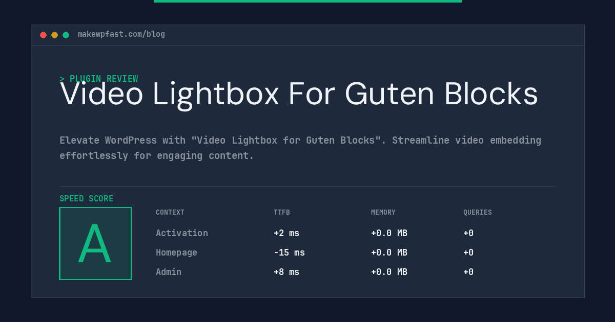 Video Lightbox For Guten Blocks - MakeWPFast