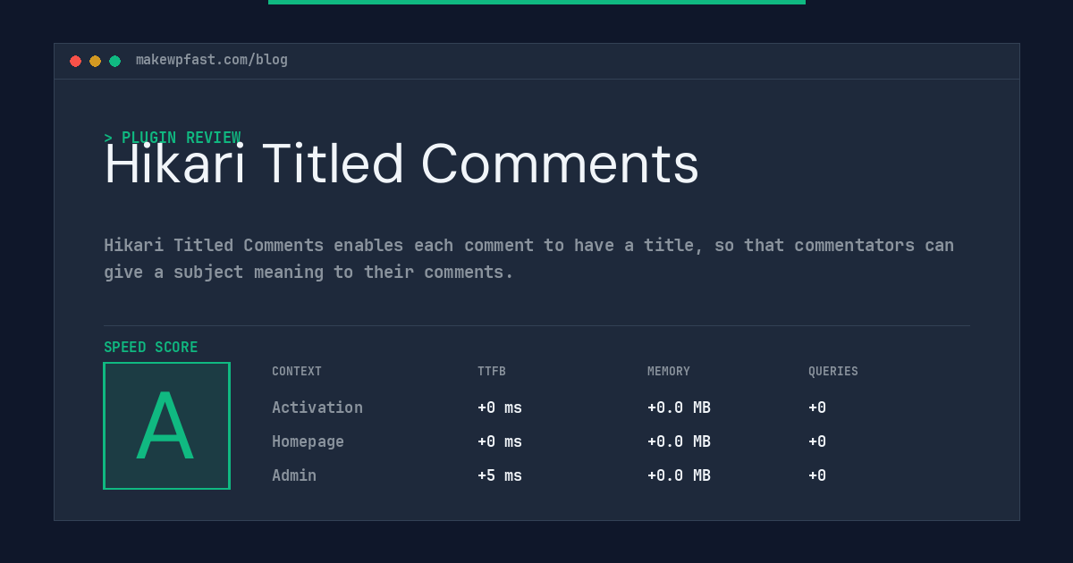 Hikari Titled Comments - MakeWPFast