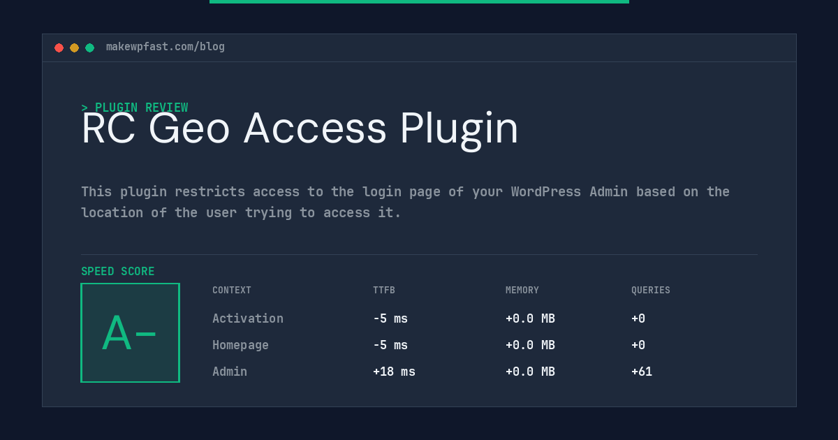 RC Geo Access Plugin - MakeWPFast