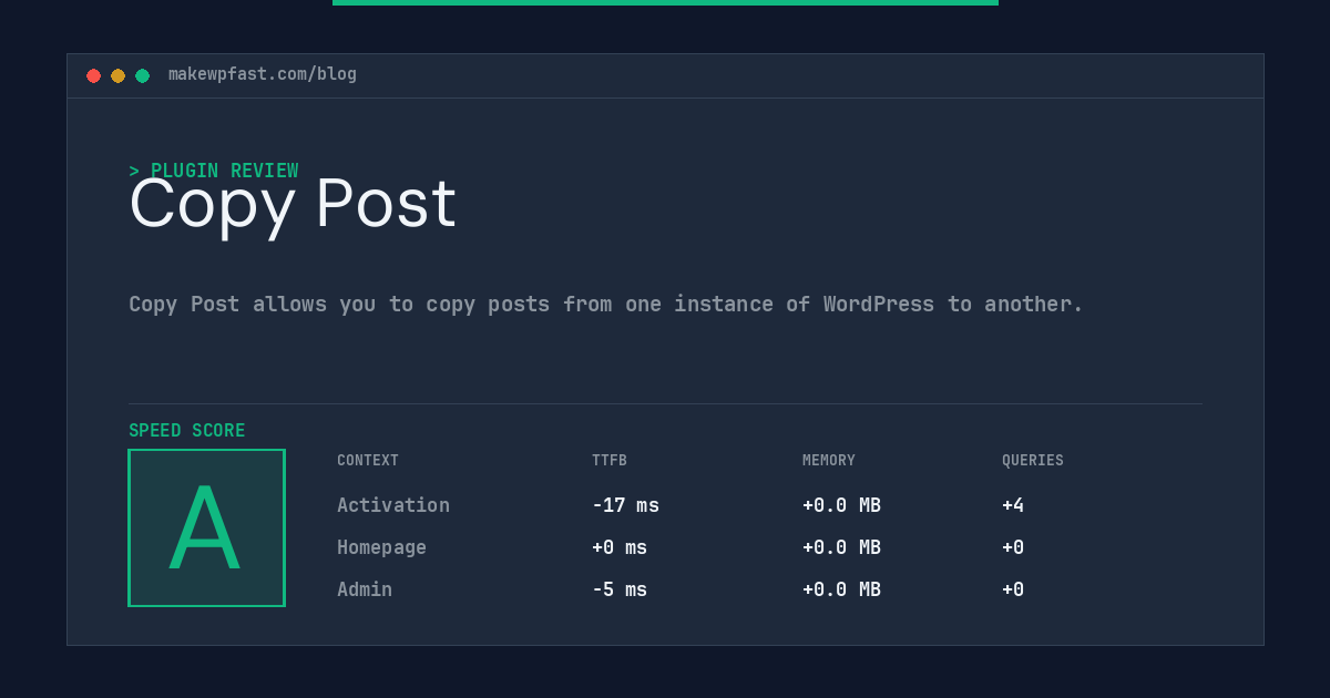 Copy Post - MakeWPFast