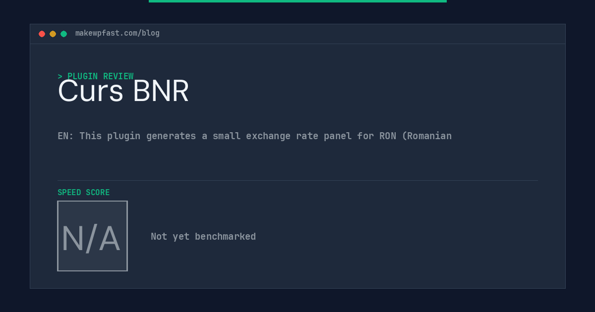 Curs BNR - MakeWPFast