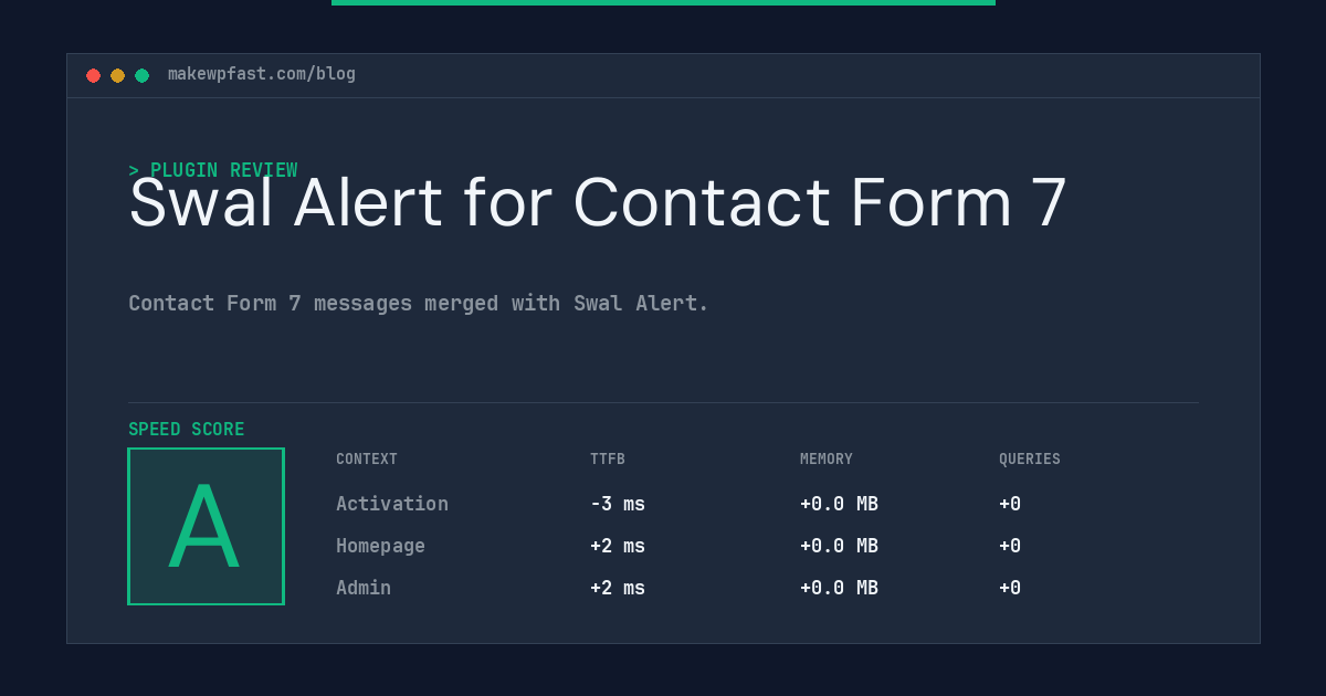 Swal Alert for Contact Form 7 - MakeWPFast