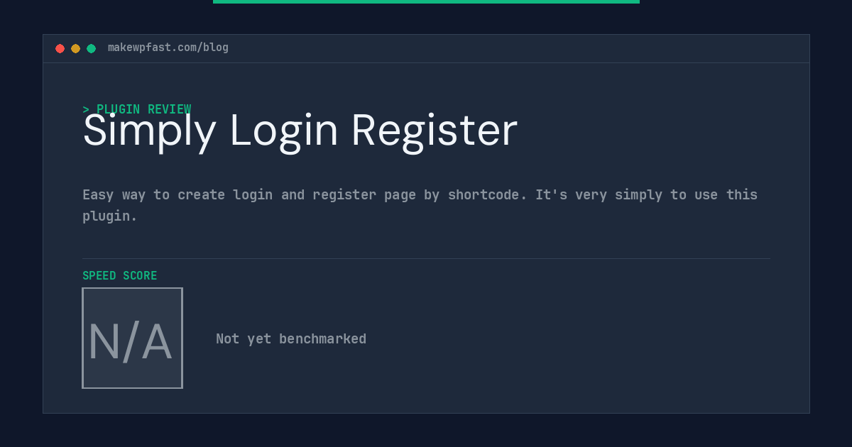 Simply Login Register - MakeWPFast