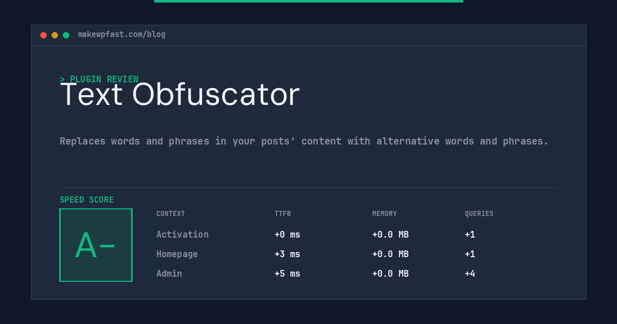Text Obfuscator - MakeWPFast