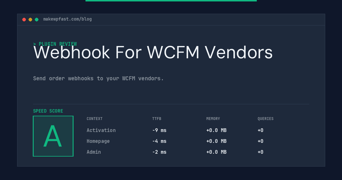 Webhook For WCFM Vendors - MakeWPFast
