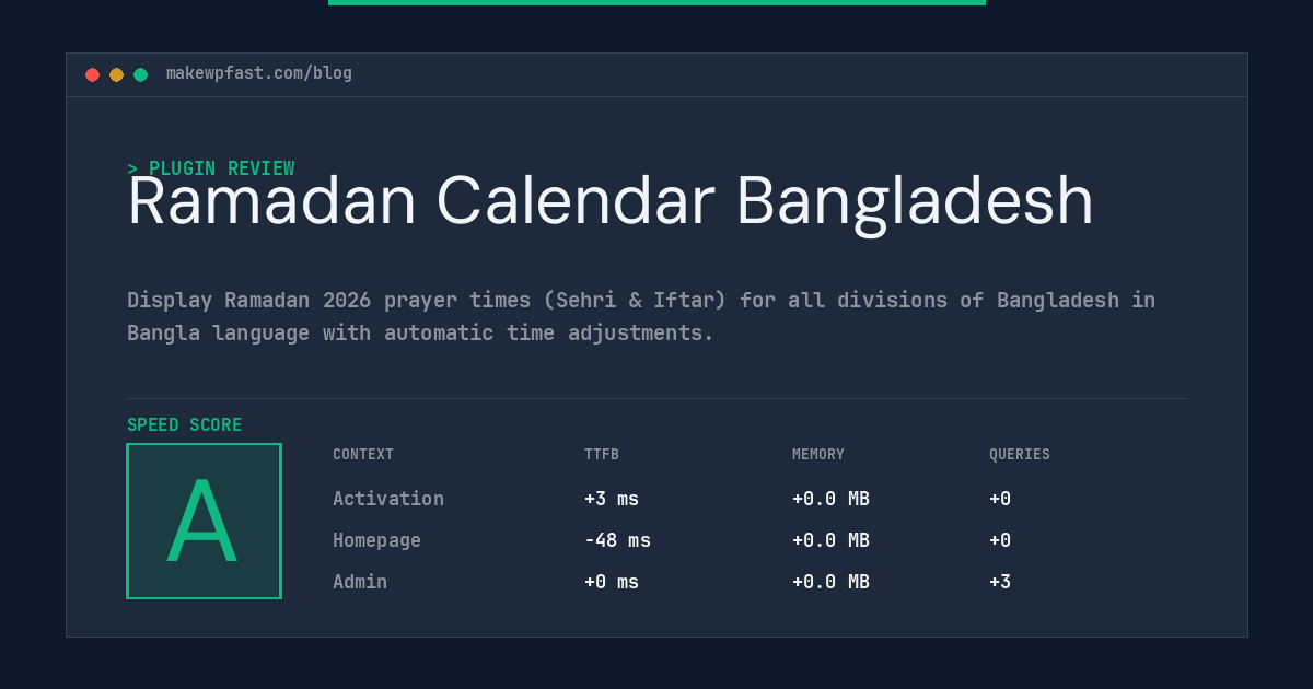 Ramadan Calendar Bangladesh - MakeWPFast
