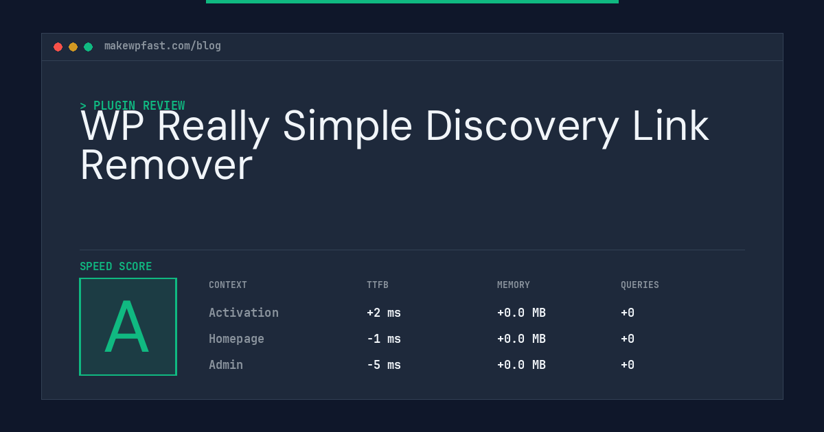 WP Really Simple Discovery Link Remover - MakeWPFast