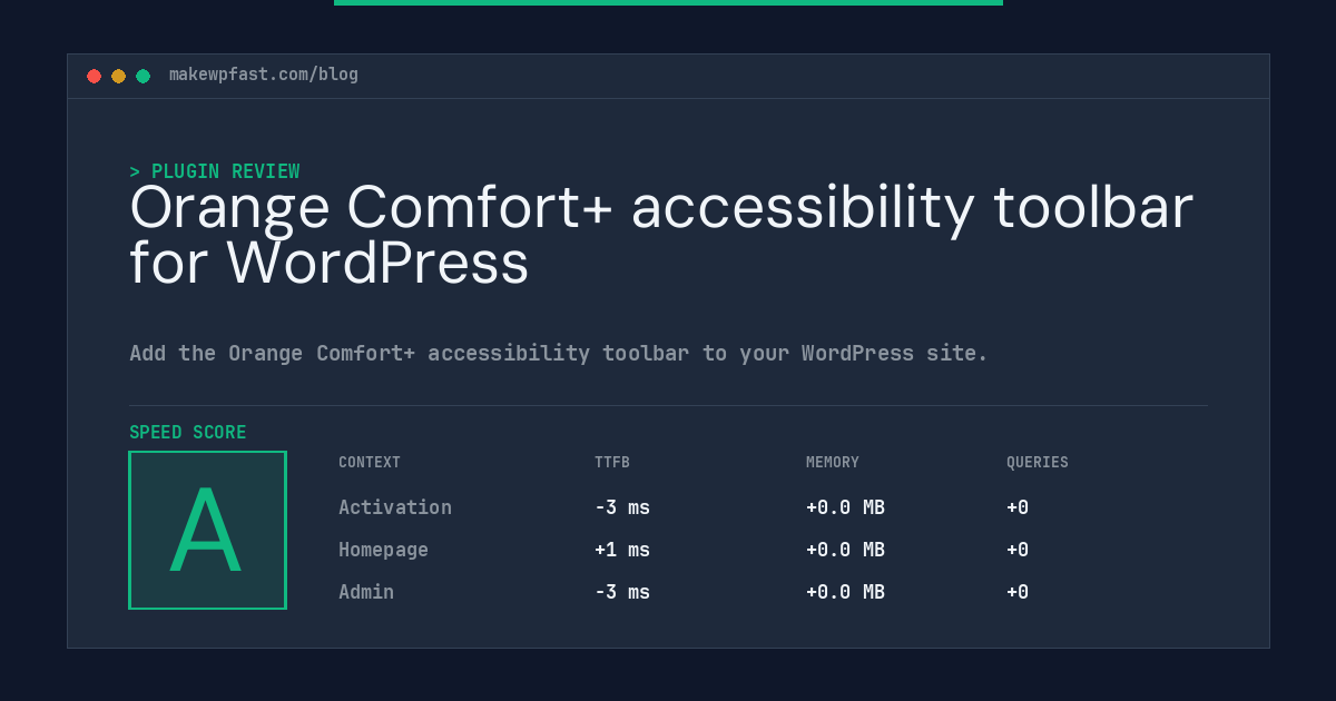 Orange Comfort+ accessibility toolbar for WordPress - MakeWPFast