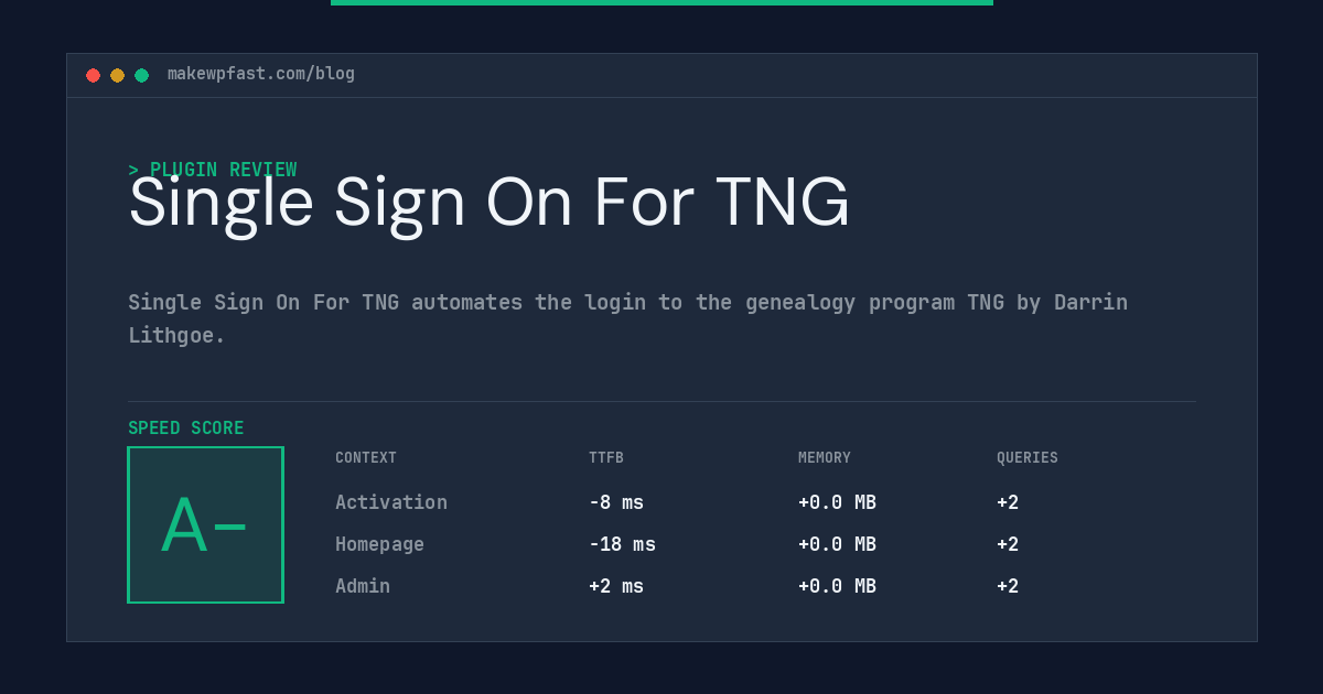 Single Sign On For TNG - MakeWPFast