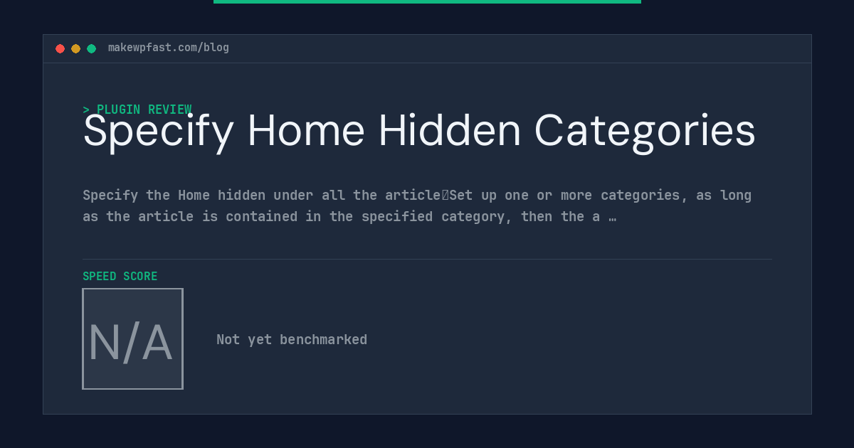 Specify Home Hidden Categories - MakeWPFast