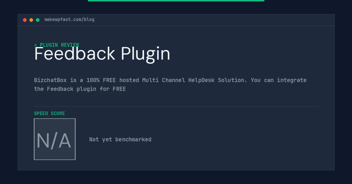 Feedback Plugin - MakeWPFast