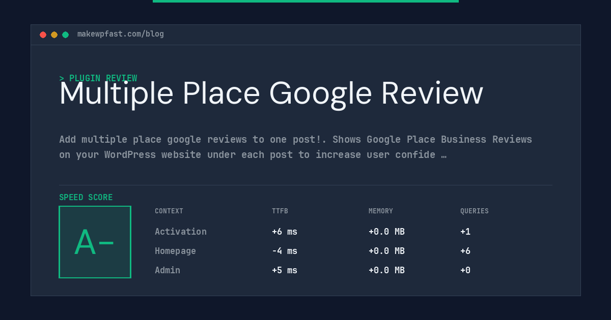 Multiple Place Google Review - MakeWPFast