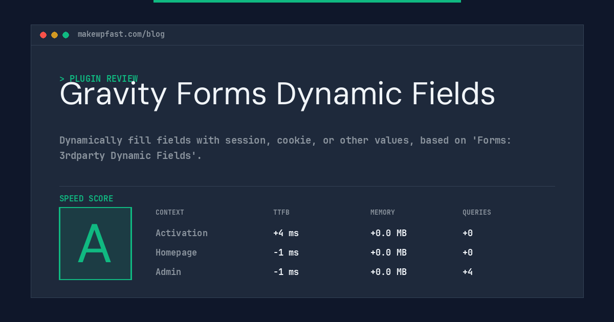 Gravity Forms Dynamic Fields - MakeWPFast