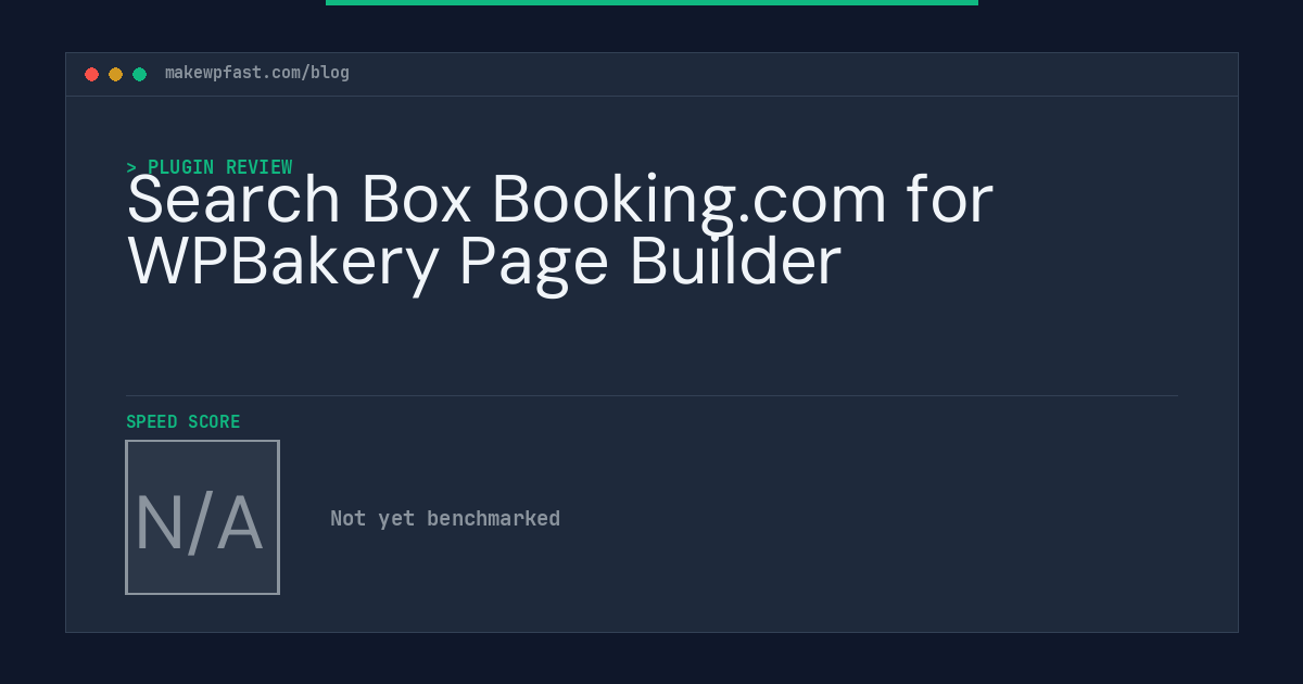 Search Box Booking.com for WPBakery Page Builder - MakeWPFast