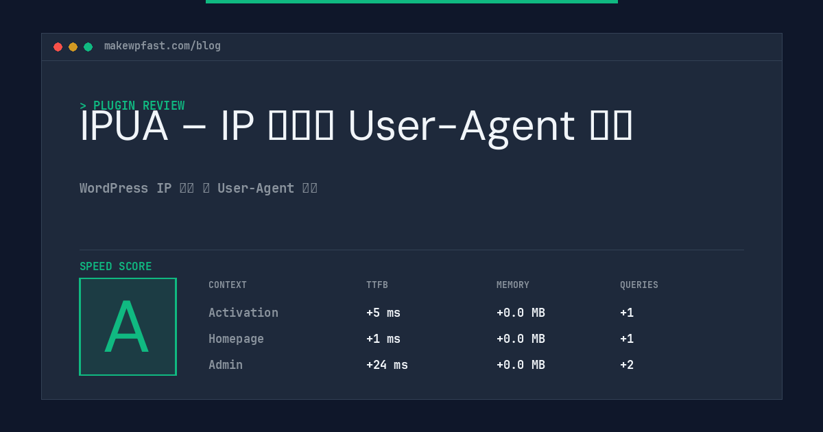 IPUA – IP 属地和 User-Agent 插件 - MakeWPFast