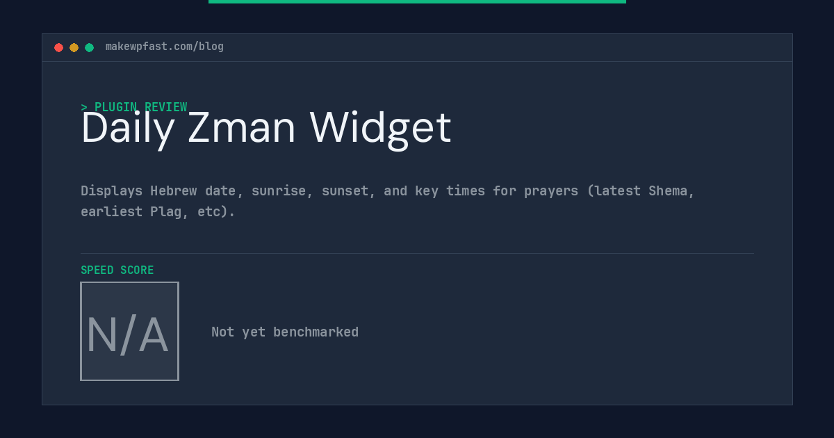 Daily Zman Widget - MakeWPFast
