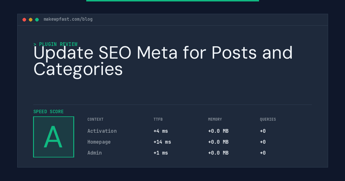 Update SEO Meta for Posts and Categories - MakeWPFast