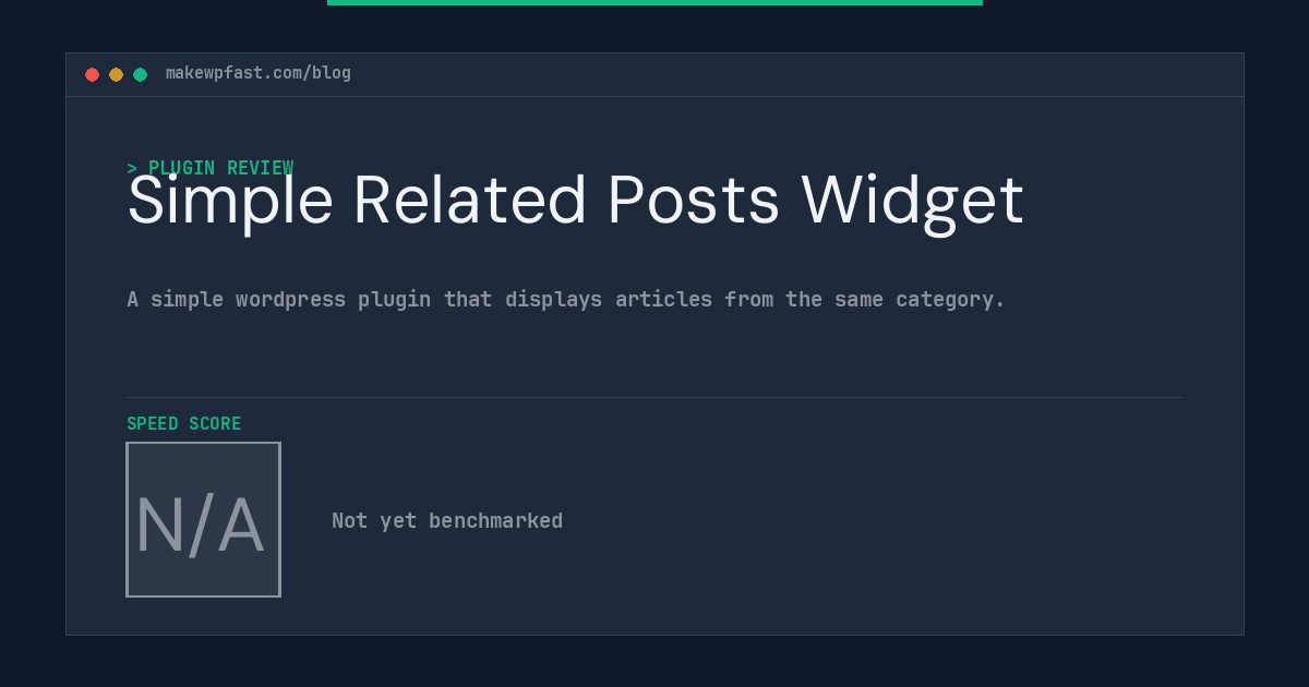 Simple Related Posts Widget - MakeWPFast