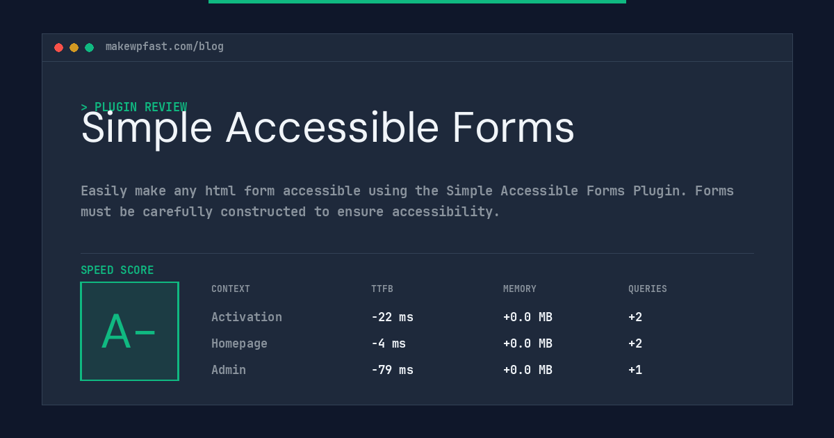Simple Accessible Forms - MakeWPFast