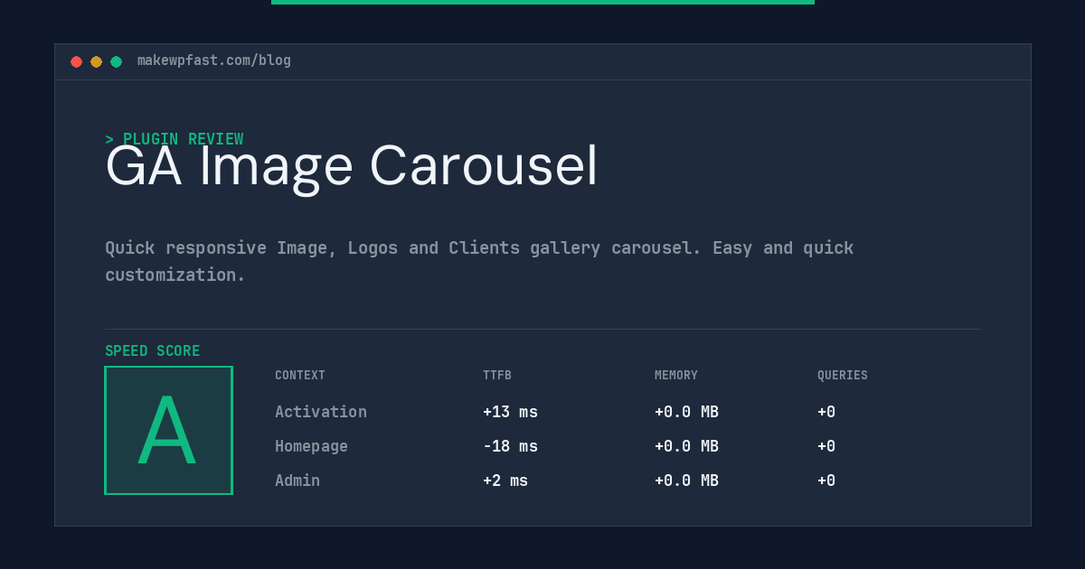 GA Image Carousel - MakeWPFast