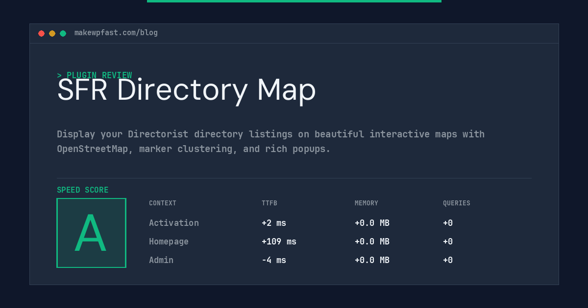 SFR Directory Map - MakeWPFast
