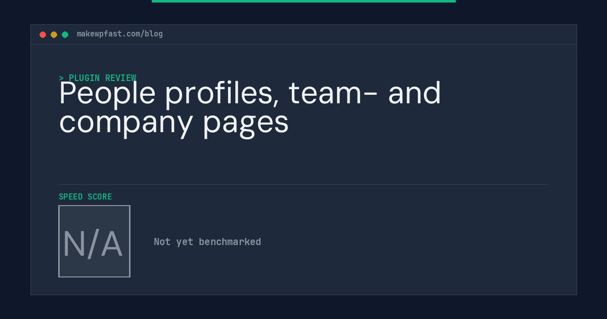People profiles, team- and company pages - MakeWPFast
