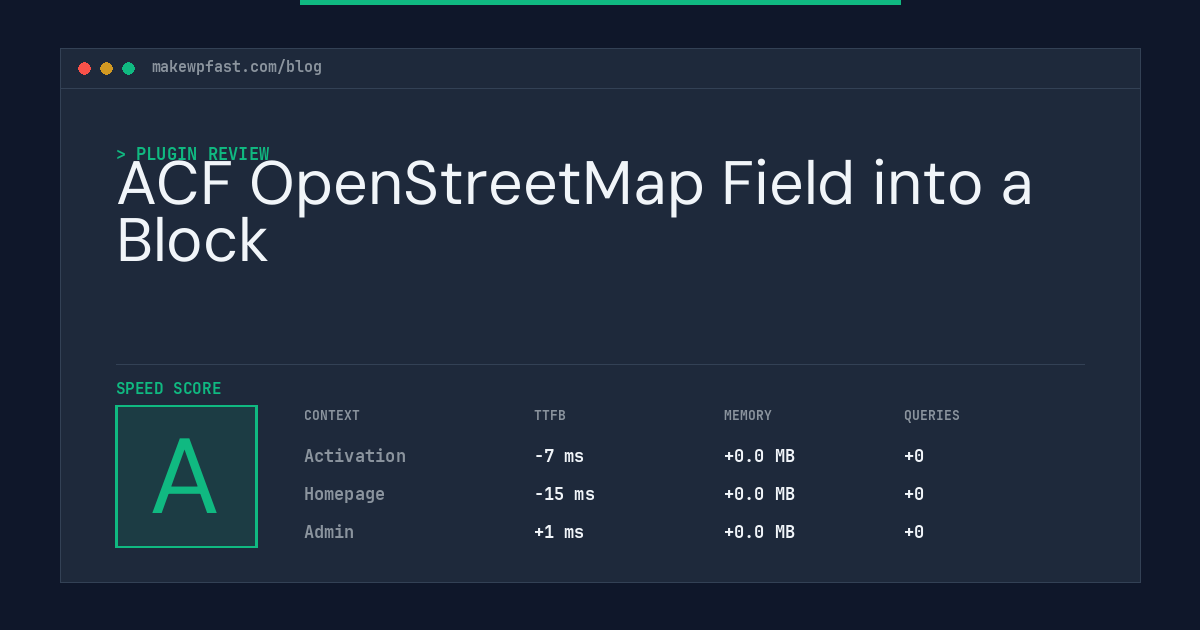 ACF OpenStreetMap Field into a Block - MakeWPFast