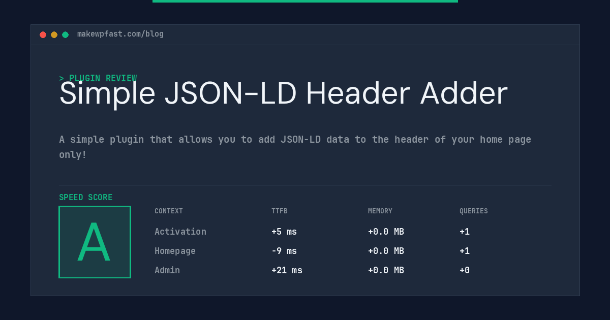 Simple JSON-LD Header Adder - MakeWPFast