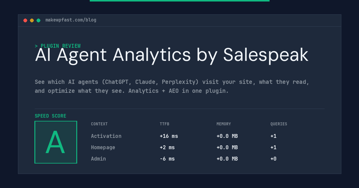 AI Agent Analytics by Salespeak - MakeWPFast