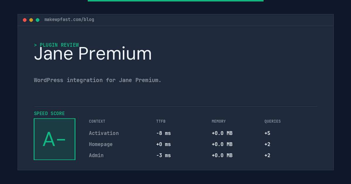 Jane Premium - MakeWPFast