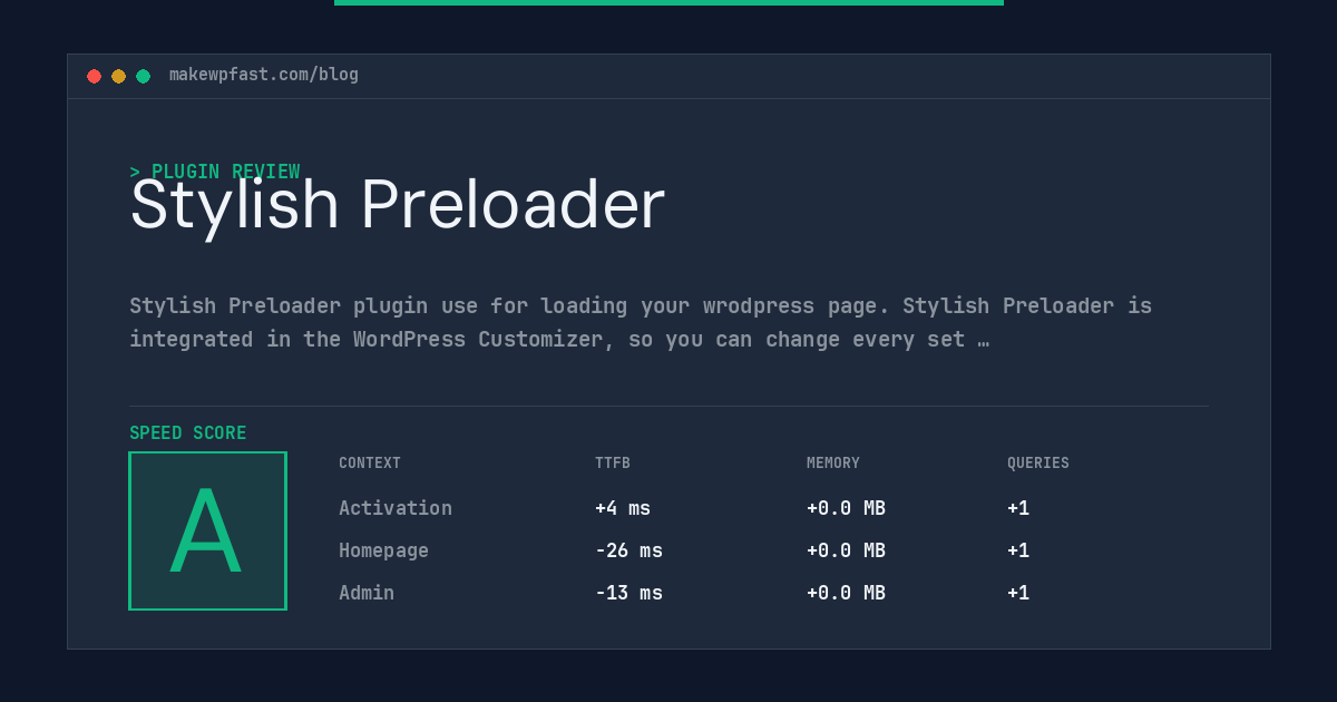 Stylish Preloader - MakeWPFast
