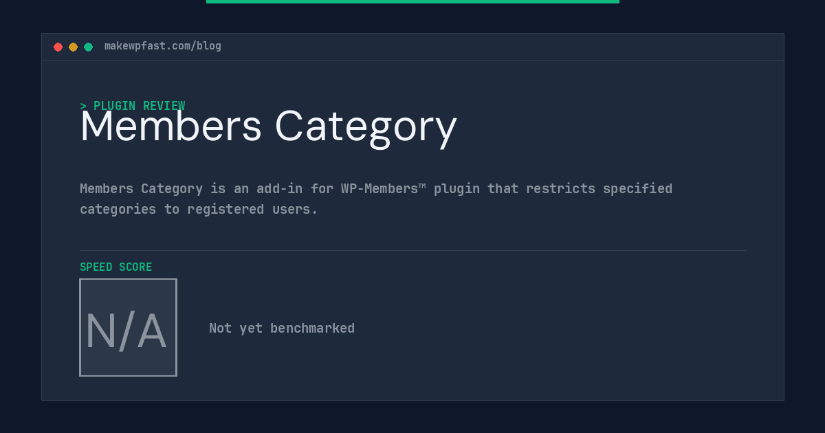 Members Category - MakeWPFast