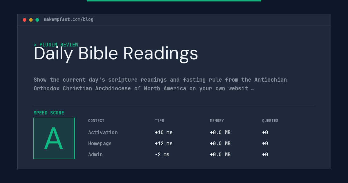 Daily Bible Readings - MakeWPFast