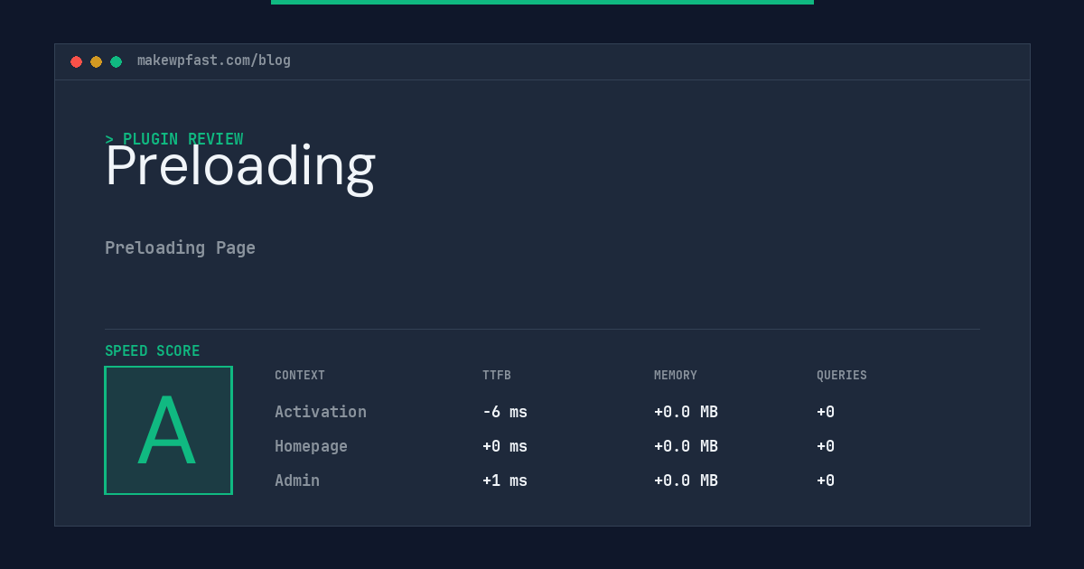 Preloading - MakeWPFast