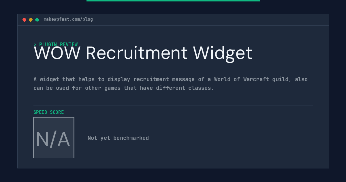 WOW Recruitment Widget - MakeWPFast