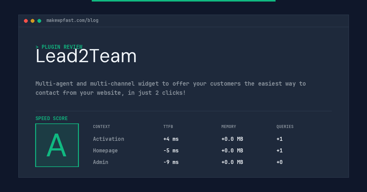 Lead2Team - MakeWPFast
