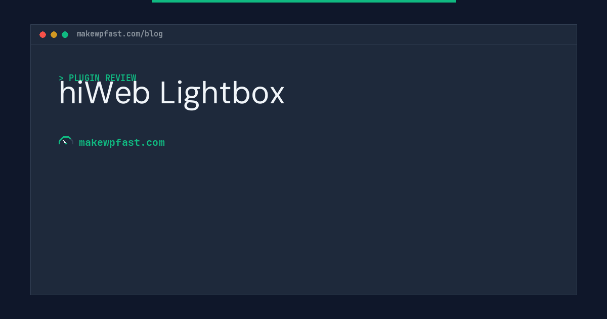 hiWeb Lightbox - MakeWPFast
