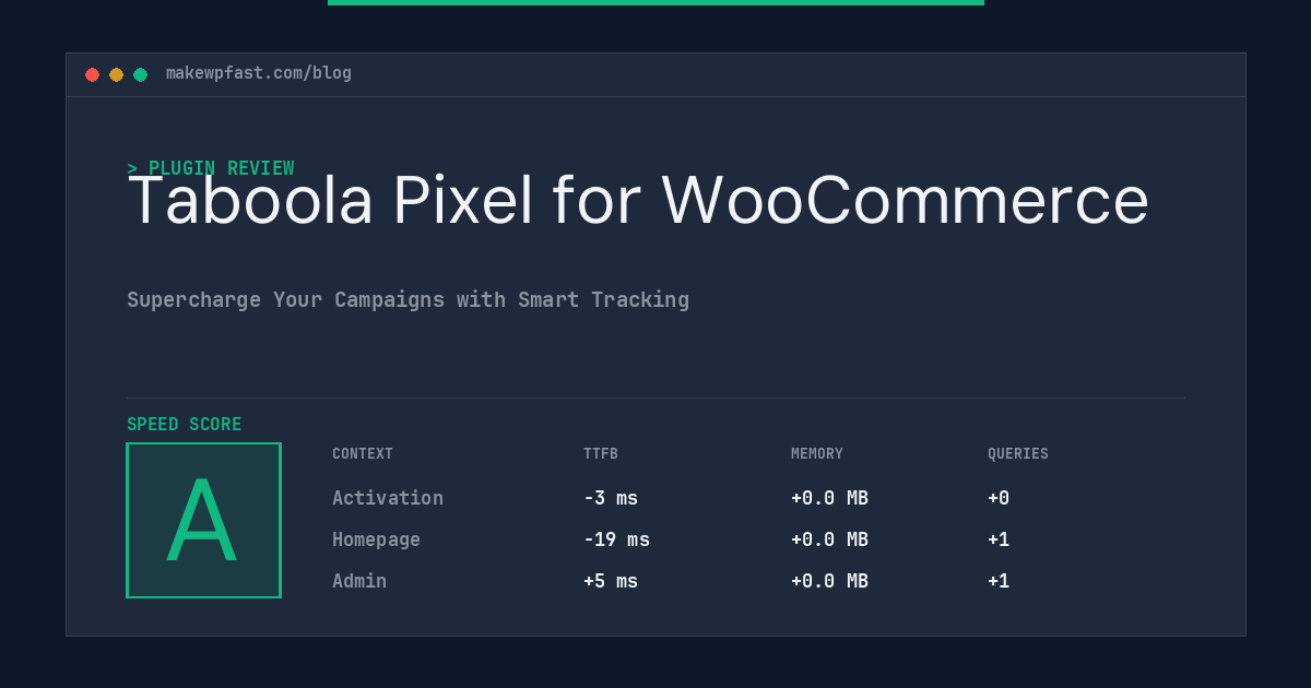 Taboola Pixel for WooCommerce - MakeWPFast