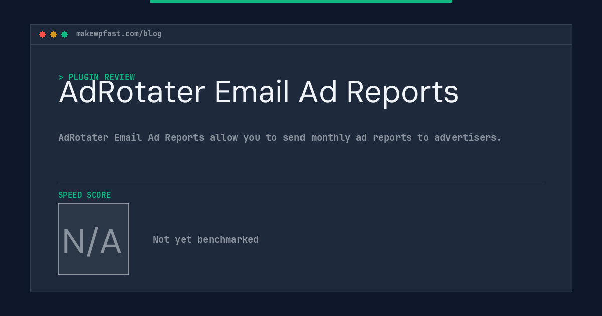 AdRotater Email Ad Reports - MakeWPFast
