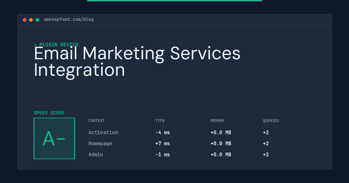 Email Marketing Services Integration - MakeWPFast