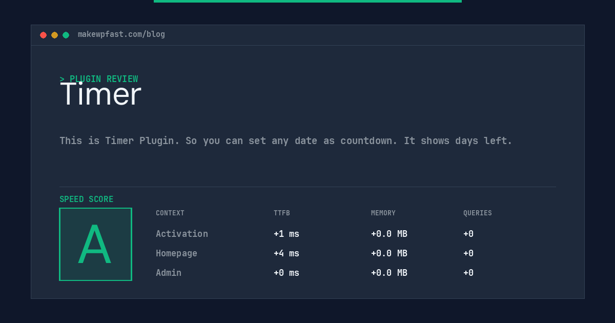 Timer - MakeWPFast