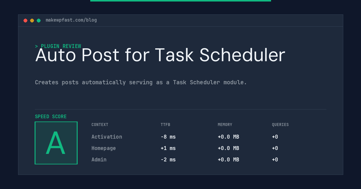 Auto Post for Task Scheduler - MakeWPFast